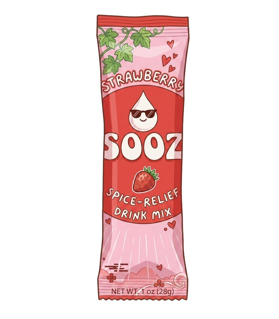 Sooz spice relief drink mix — strawberry sachet